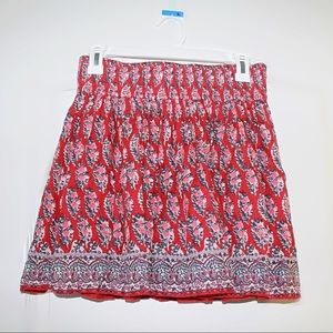 American Eagle Outfitters Small Red Patterned Double Layered Skirt (S)